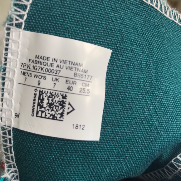 ConverseID Ctas HI Canvas Blue Green W AUTHENTIC - Picture 8 of 8